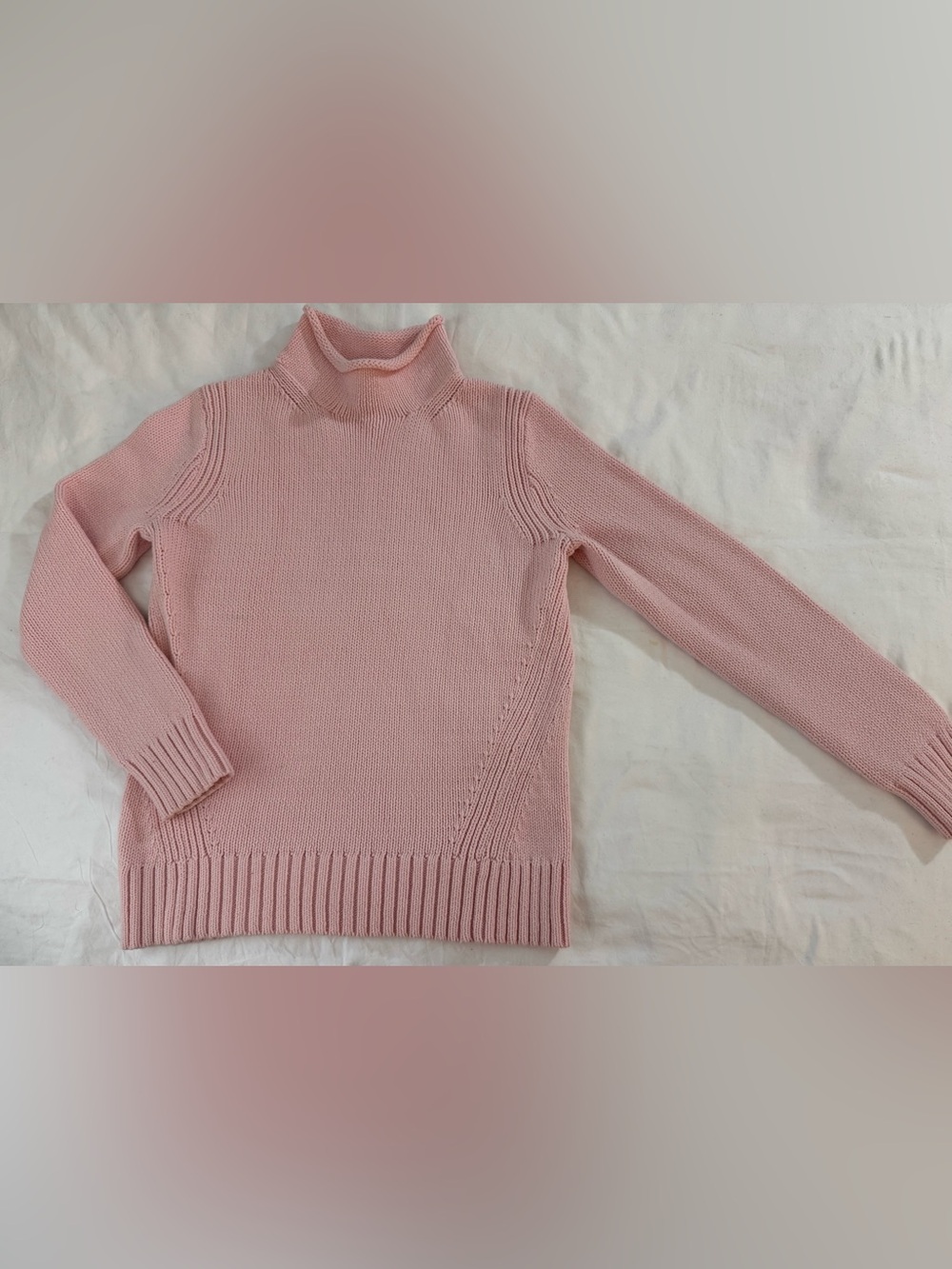 J Crew Always Oarsman Fisherman Rollneck Sweater XS Pink Cotton 90s Y2K
